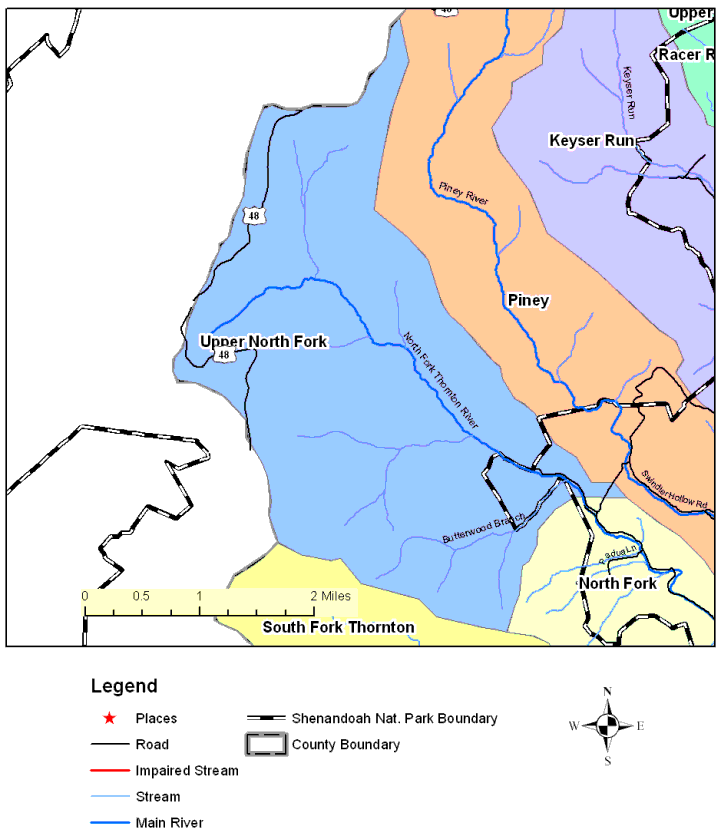 Upper North Fork of Thornton River, Overview Map
